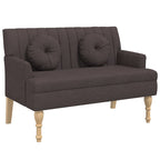 Panca con Cuscini Marrone Scuro 113x64,5x75,5 cm in Tessuto