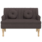 Panca con Cuscini Marrone Scuro 113x64,5x75,5 cm in Tessuto