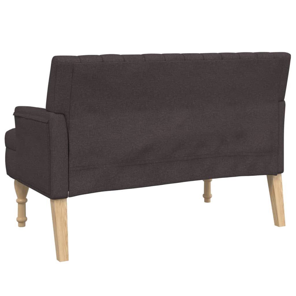Panca con Cuscini Marrone Scuro 113x64,5x75,5 cm in Tessuto