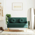 Panca con Cuscini Verde Scuro 113x64,5x75,5 cm in Tessuto
