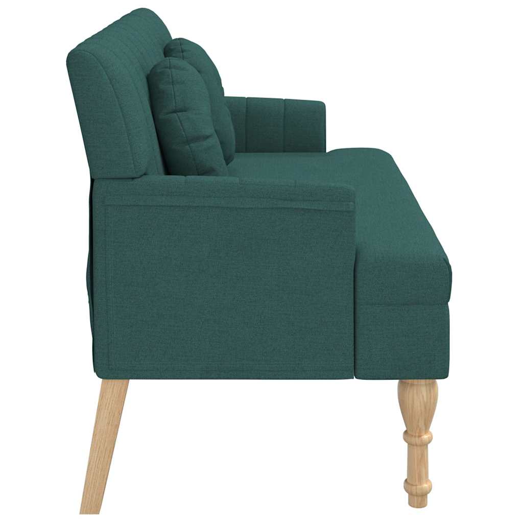 Panca con Cuscini Verde Scuro 113x64,5x75,5 cm in Tessuto
