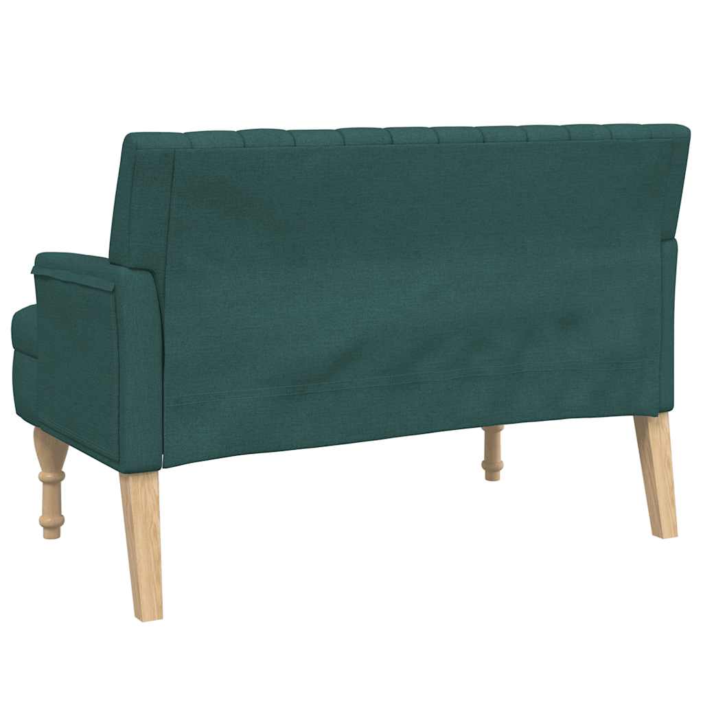 Panca con Cuscini Verde Scuro 113x64,5x75,5 cm in Tessuto