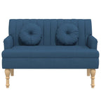 Panca con Cuscini Blu 113x64,5x75,5 cm in Tessuto