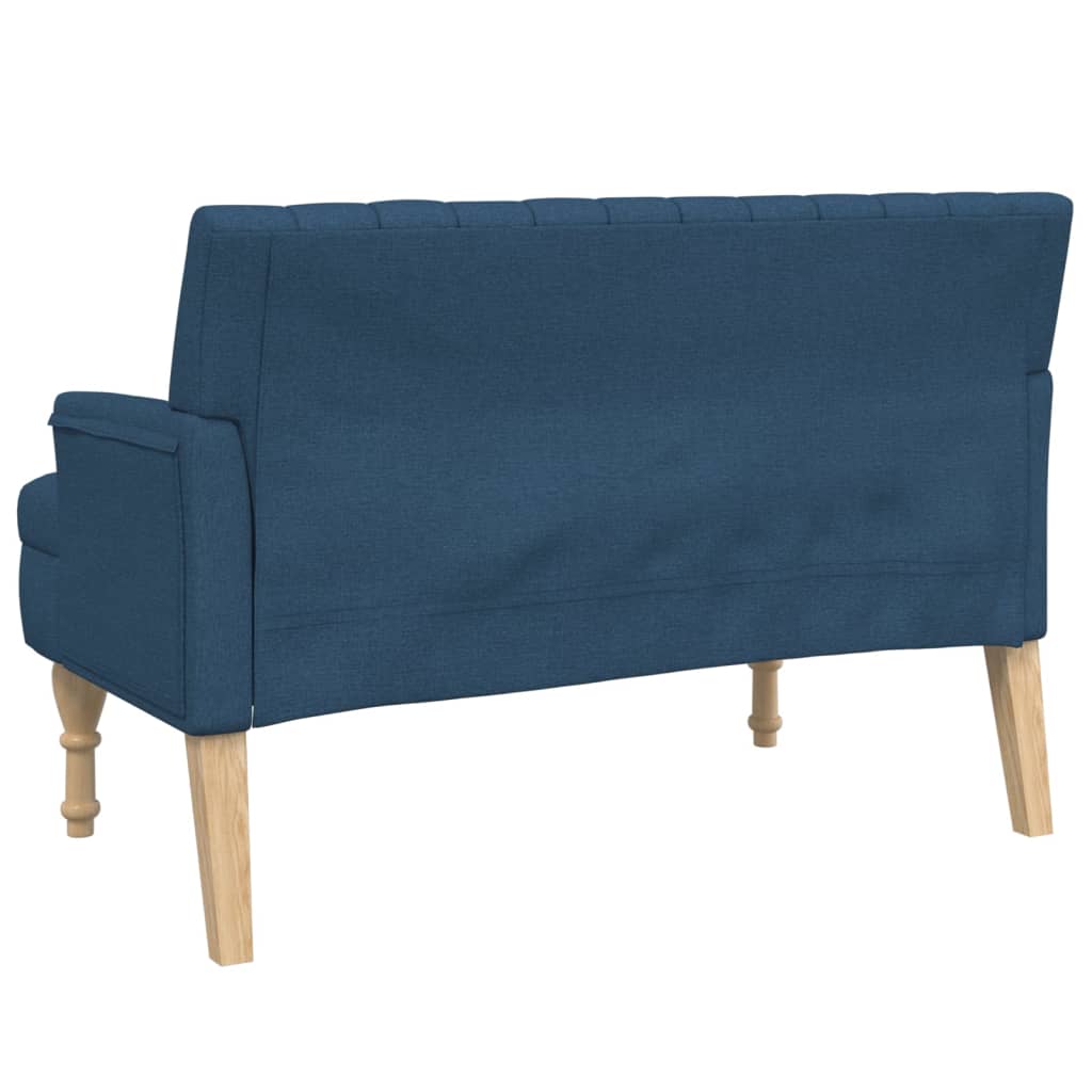 Panca con Cuscini Blu 113x64,5x75,5 cm in Tessuto