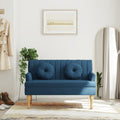 Panca con Cuscini Blu 113x64,5x75,5 cm in Tessuto