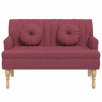 Panca con Cuscini Rosso Vino 113x64,5x75,5 cm in Tessuto
