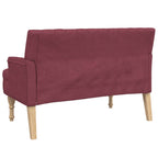 Panca con Cuscini Rosso Vino 113x64,5x75,5 cm in Tessuto