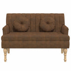 Panca con Cuscini Marrone 113x64,5x75,5 cm in Scamosciato