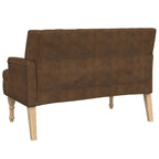 Panca con Cuscini Marrone 113x64,5x75,5 cm in Scamosciato