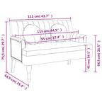 Panca con Cuscini Marrone 113x64,5x75,5 cm in Scamosciato