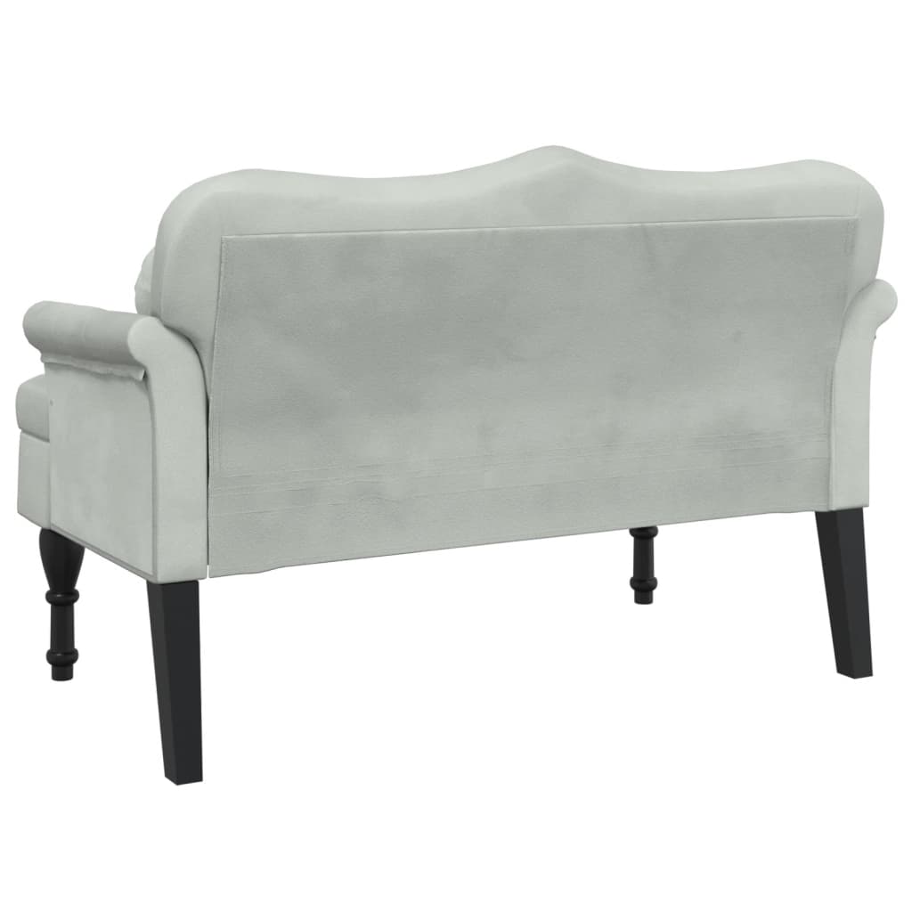 Panca con Cuscini Grigio Chiaro 120,5x65x75 cm Velluto