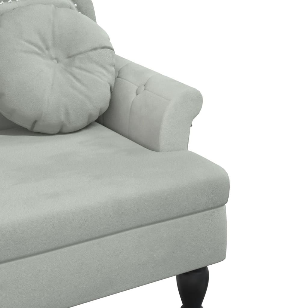 Panca con Cuscini Grigio Chiaro 120,5x65x75 cm Velluto