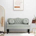 Panca con Cuscini Grigio Chiaro 120,5x65x75 cm Velluto
