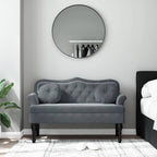 Panca con Cuscini Grigio Scuro 120,5x65x75 cm Velluto