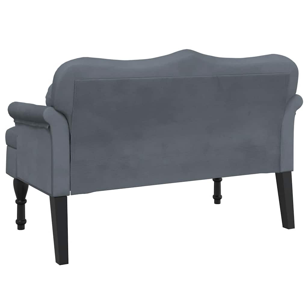 Panca con Cuscini Grigio Scuro 120,5x65x75 cm Velluto