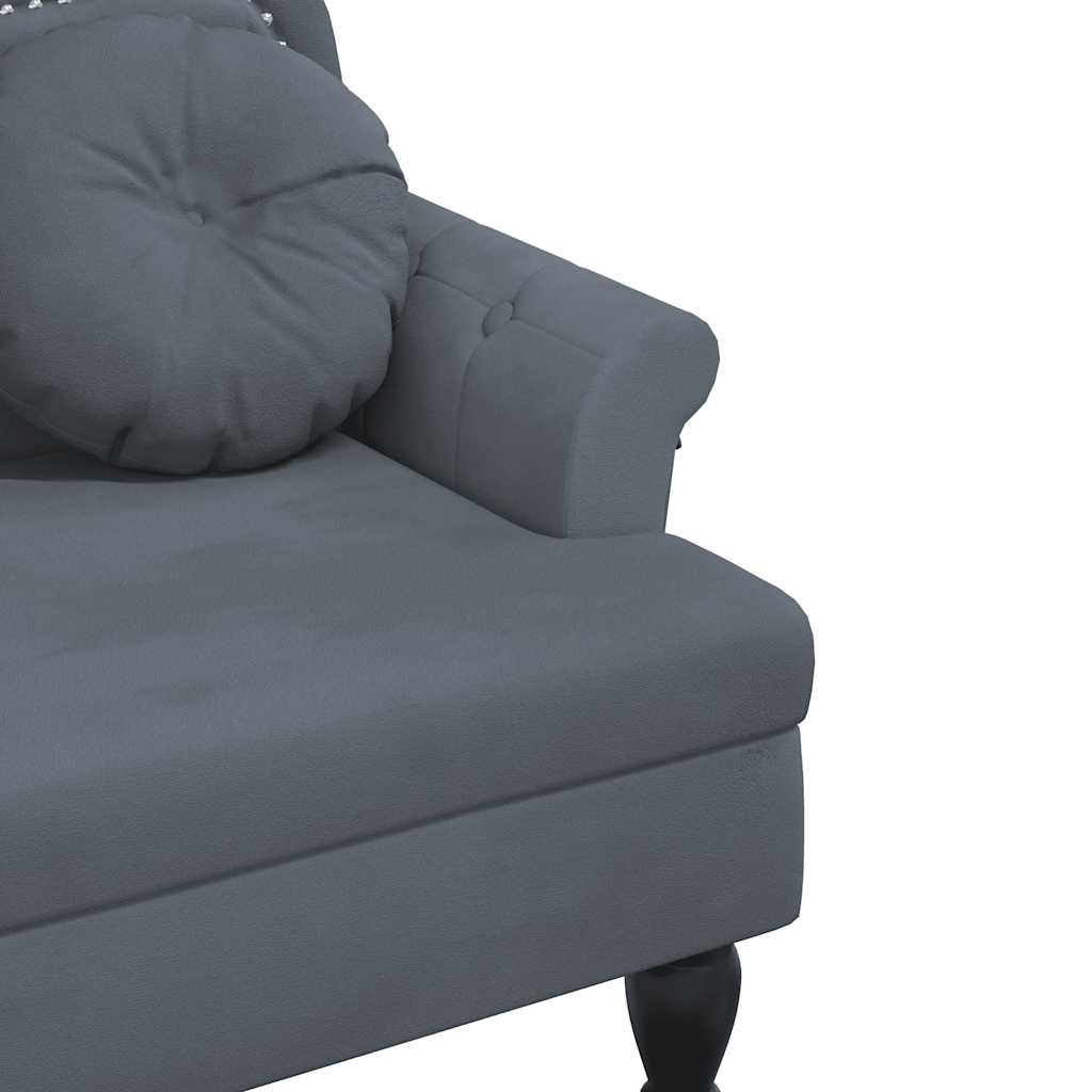 Panca con Cuscini Grigio Scuro 120,5x65x75 cm Velluto