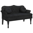 Panca con Cuscini Nera 120,5x65x75 cm Velluto