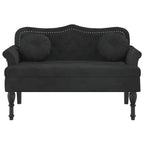 Panca con Cuscini Nera 120,5x65x75 cm Velluto