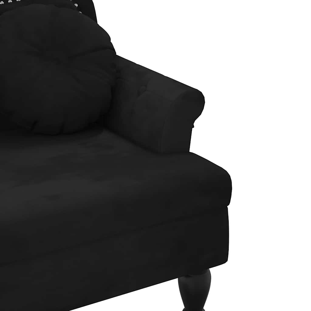 Panca con Cuscini Nera 120,5x65x75 cm Velluto