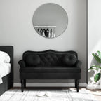 Panca con Cuscini Nera 120,5x65x75 cm Velluto