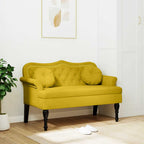 Panca con Cuscini Gialla 120,5x65x75 cm in Velluto