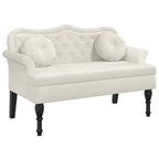Panca con Cuscini Crema 120,5x65x75 cm in Velluto