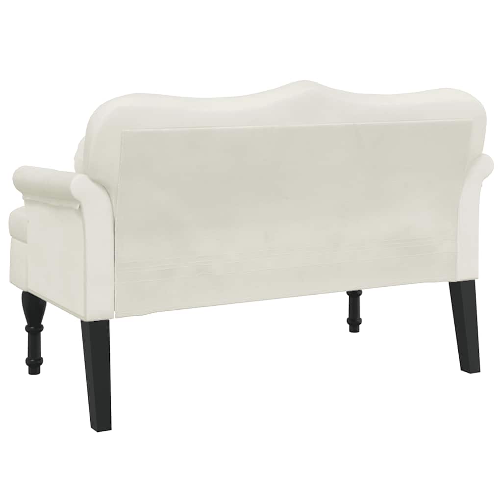 Panca con Cuscini Crema 120,5x65x75 cm in Velluto