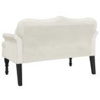 Panca con Cuscini Crema 120,5x65x75 cm in Velluto