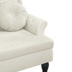Panca con Cuscini Crema 120,5x65x75 cm in Velluto