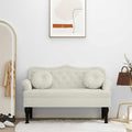 Panca con Cuscini Crema 120,5x65x75 cm in Velluto