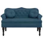Panca con Cuscini Blu 120,5x65x75 cm in Velluto