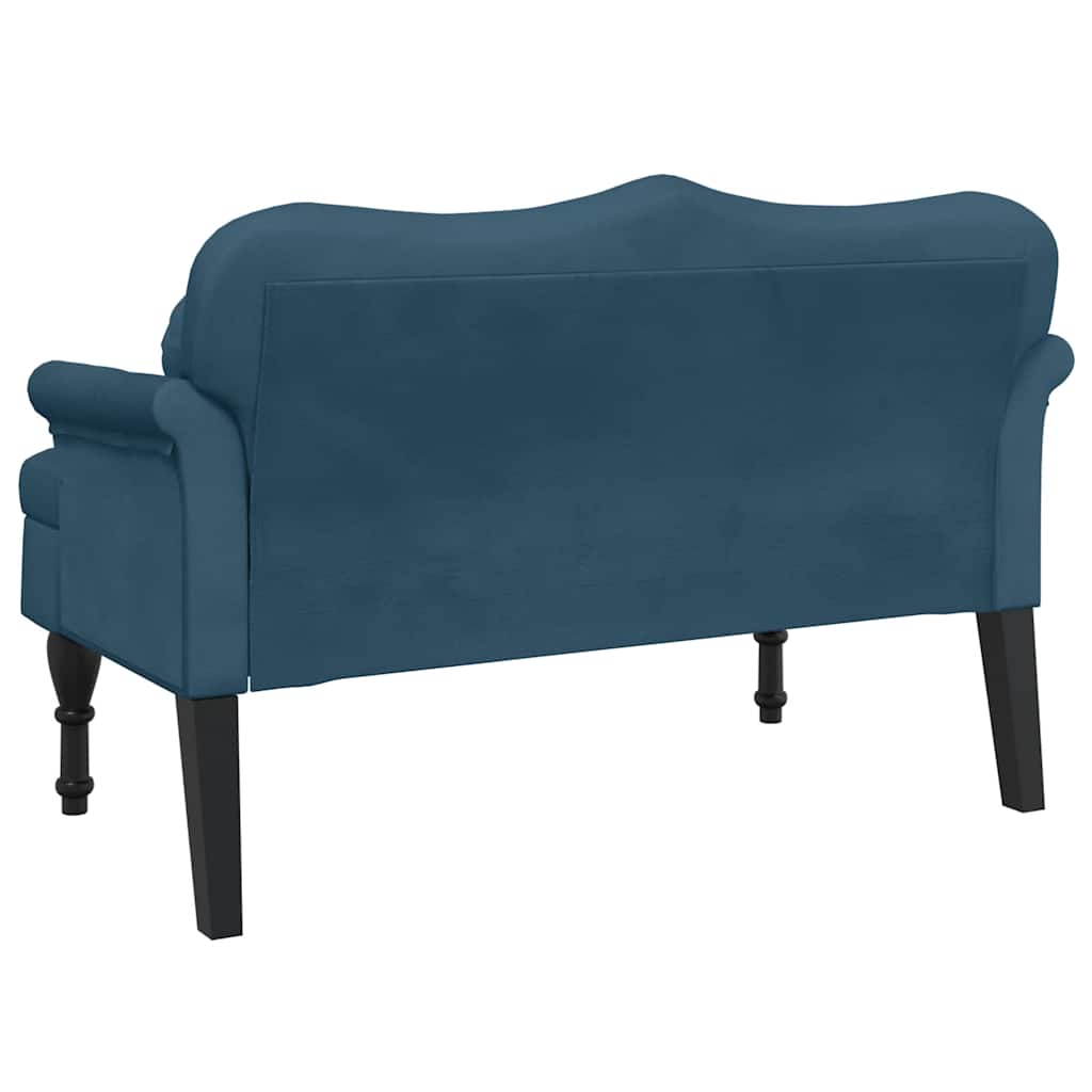 Panca con Cuscini Blu 120,5x65x75 cm in Velluto