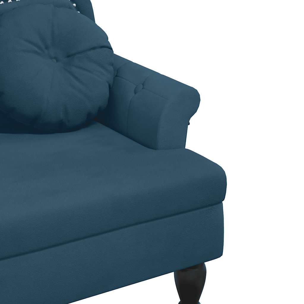 Panca con Cuscini Blu 120,5x65x75 cm in Velluto