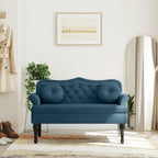 Panca con Cuscini Blu 120,5x65x75 cm in Velluto