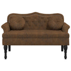 Panca con Cuscini Marrone 120,5x65x75 cm Similpelle Scamosciata