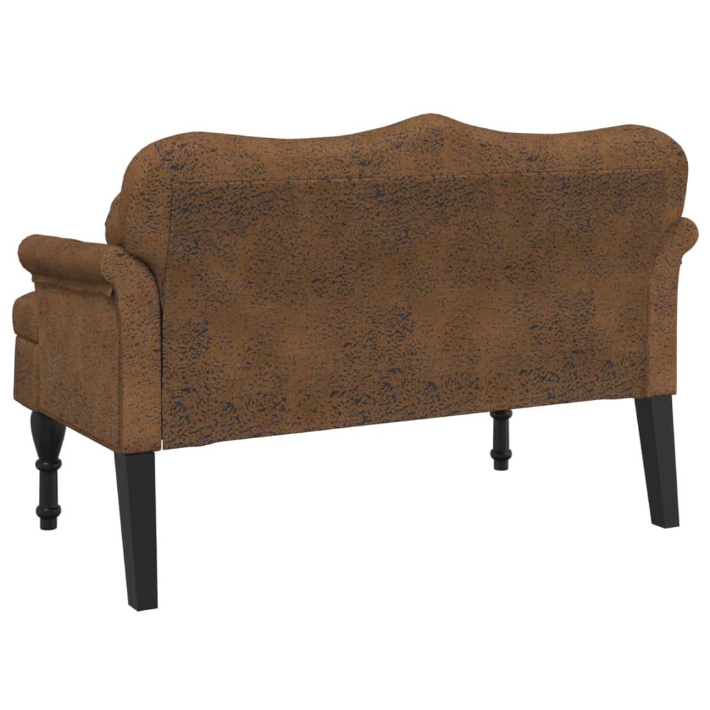 Panca con Cuscini Marrone 120,5x65x75 cm Similpelle Scamosciata