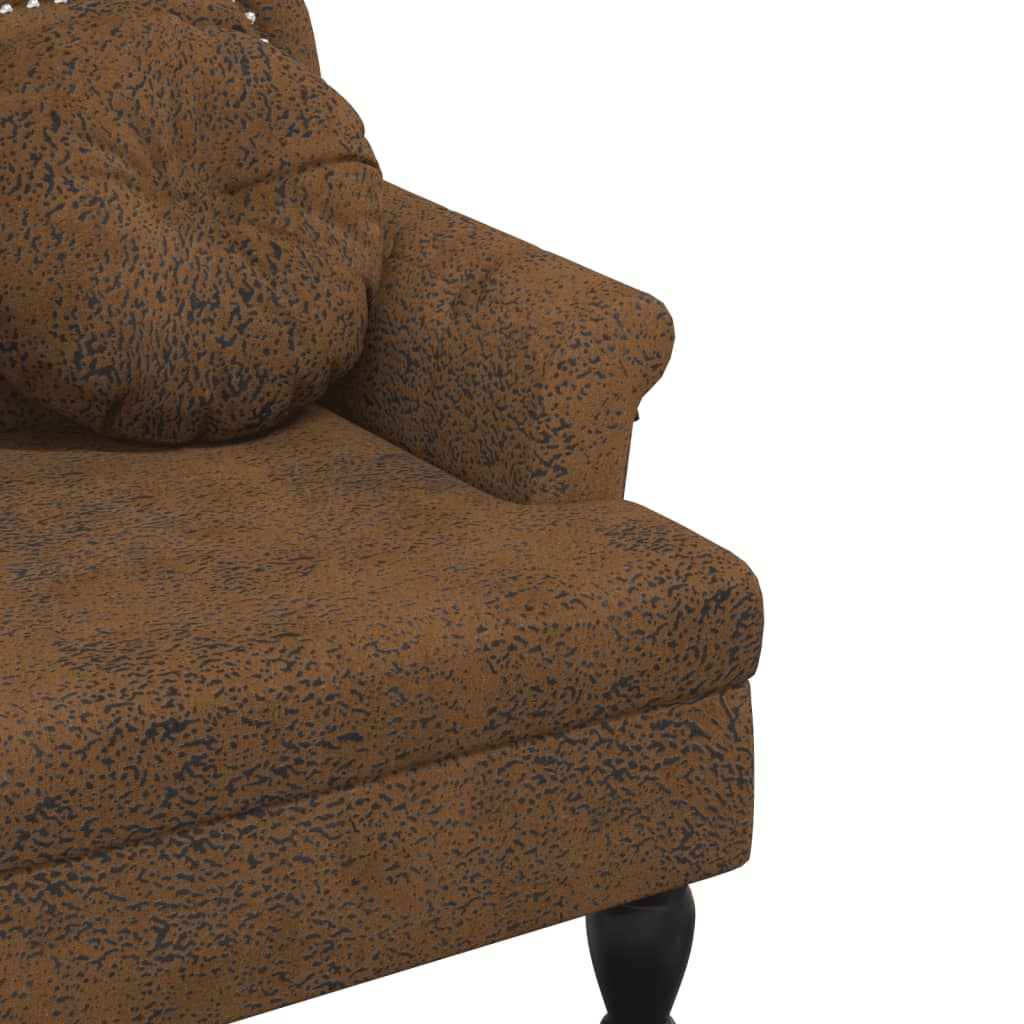Panca con Cuscini Marrone 120,5x65x75 cm Similpelle Scamosciata