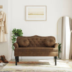 Panca con Cuscini Marrone 120,5x65x75 cm Similpelle Scamosciata