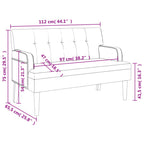 Panca con Schienale Marrone 112x65,5x75 cm in Similpelle