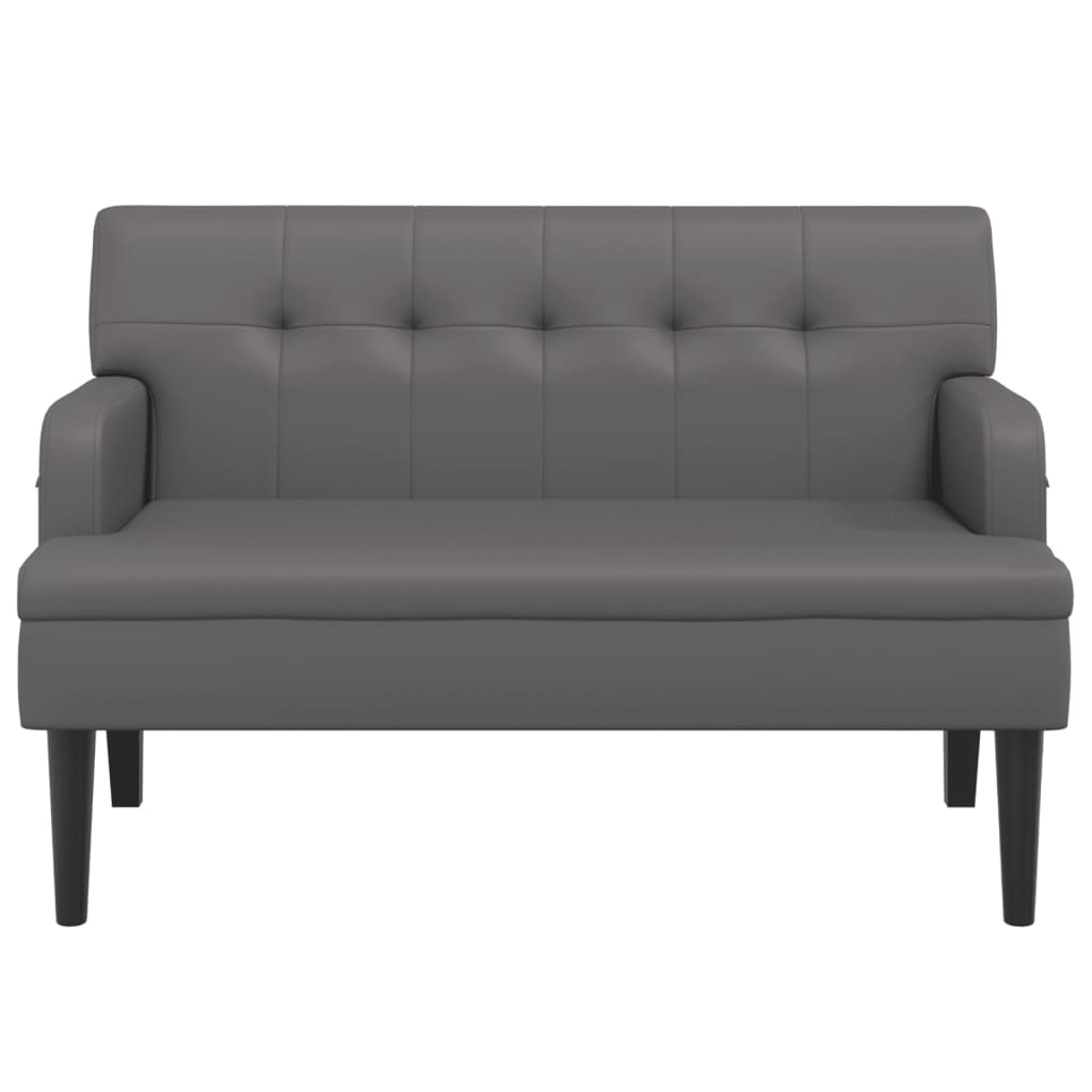 Panca con Schienale Grigia 112x65,5x75 cm in Similpelle