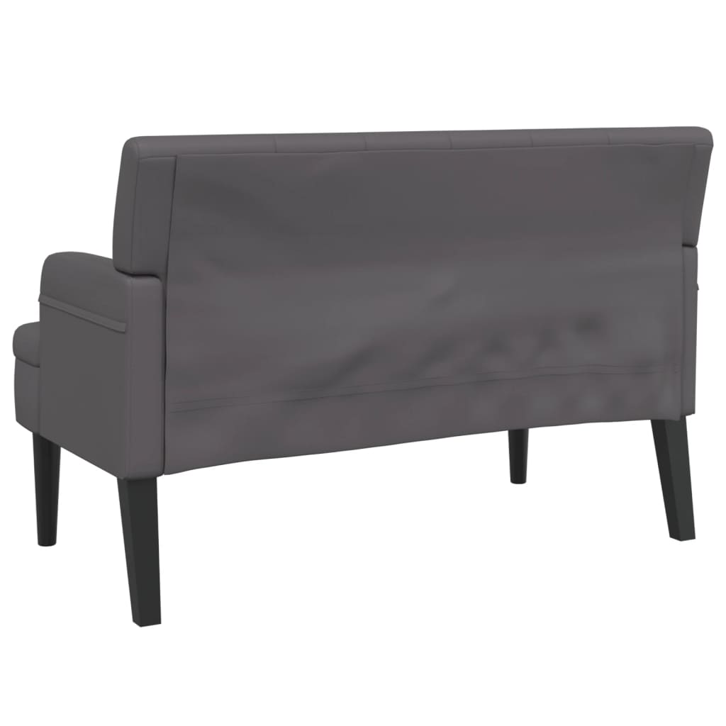 Panca con Schienale Grigia 112x65,5x75 cm in Similpelle