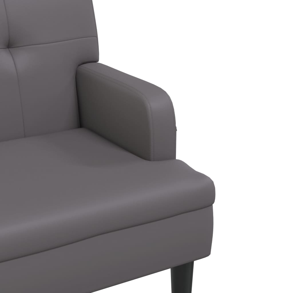 Panca con Schienale Grigia 112x65,5x75 cm in Similpelle