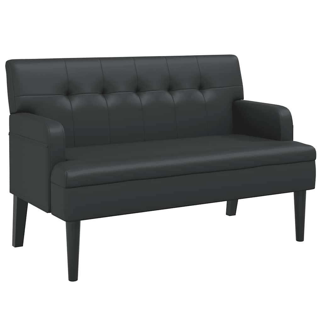 Panca con schienale nera 112x65,5x75 cm in similpelle