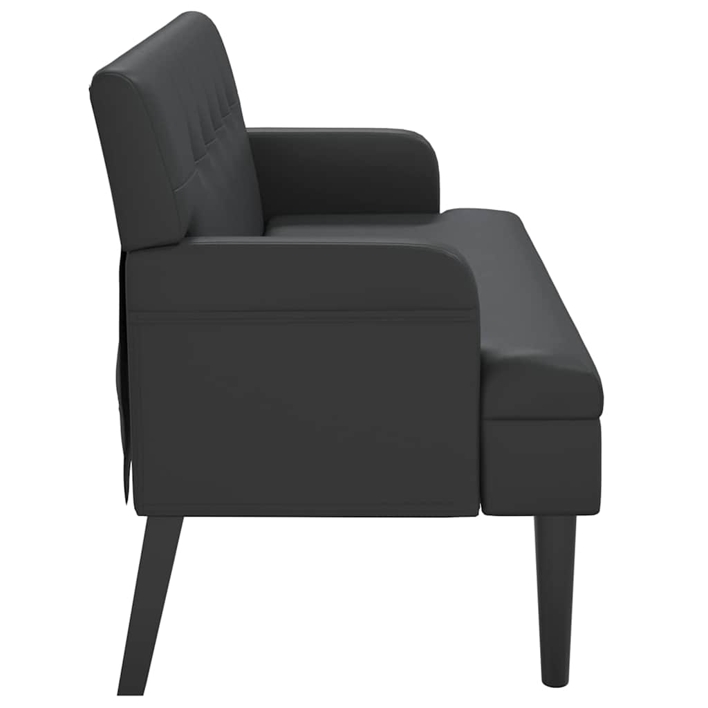 Panca con schienale nera 112x65,5x75 cm in similpelle