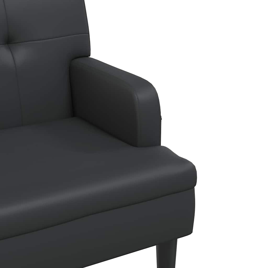 Panca con schienale nera 112x65,5x75 cm in similpelle