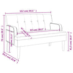 Panca con schienale nera 112x65,5x75 cm in similpelle