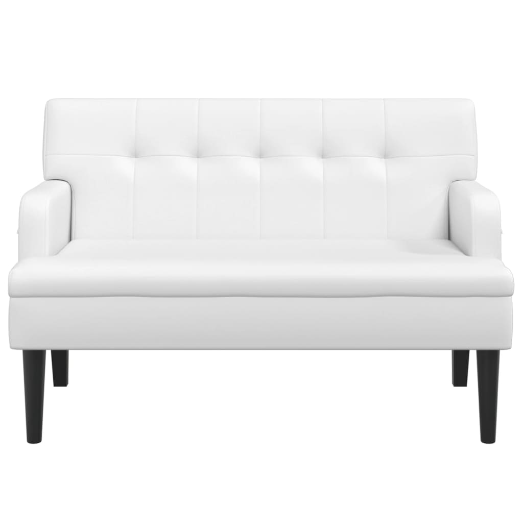 Panca con Schienale Bianca 112x65,5x75 cm in Similpelle