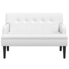 Panca con Schienale Bianca 112x65,5x75 cm in Similpelle
