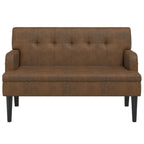 Panca con Schienale Marrone 112x65,5x75 cm in Scamosciato