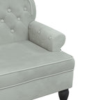 Panca con schienale grigio chiaro 119,5x64,5x75 cm in velluto